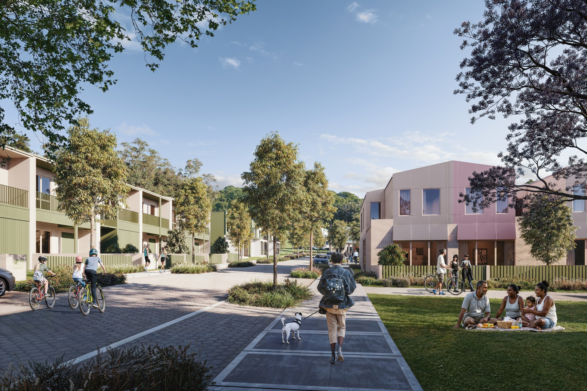 East Lismore Stage 1 - terraces and laneway view looking east